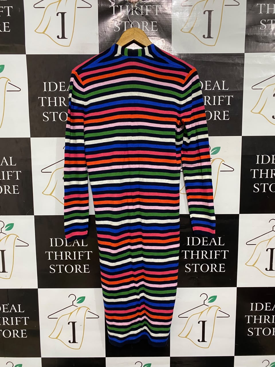 ESPRIT |XS/S | BUST 19  |A71 |  MULTICOLOR STRIPED OPEN-FRONT LONG KNIT CARDIGAN