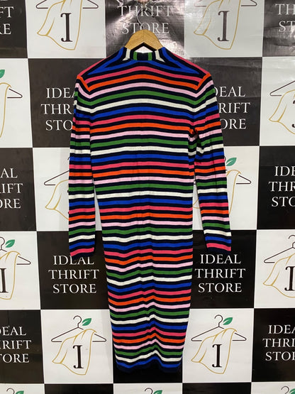 ESPRIT |XS/S | BUST 19  |A71 |  MULTICOLOR STRIPED OPEN-FRONT LONG KNIT CARDIGAN