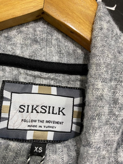 SIKSILK |S | BUST 14 | A71 | GREY RIBBED TURTLENECK LONG-SLEEVE TOP