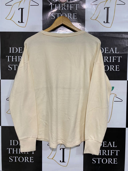 SUSSAN |M| BUST 24 | A71 |  CREAM CREW-NECK LONG-SLEEVE KNIT SWEATER