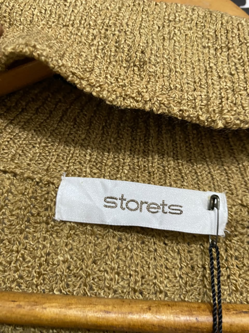 STORETS |M | BUST 22 | A71 |  MUSTARD CHOKER-NECK ZIP-SLEEVE KNIT SWEATER