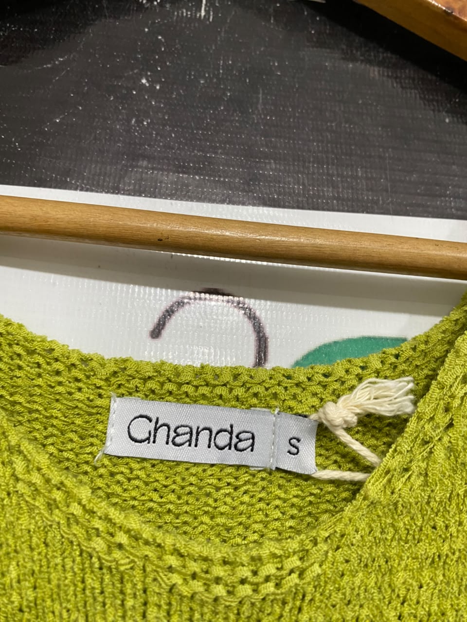 GHANDA  |S | BUST 12| A71 | LIME GREEN OPEN-KNIT SLEEVELESS MAXI DRESS