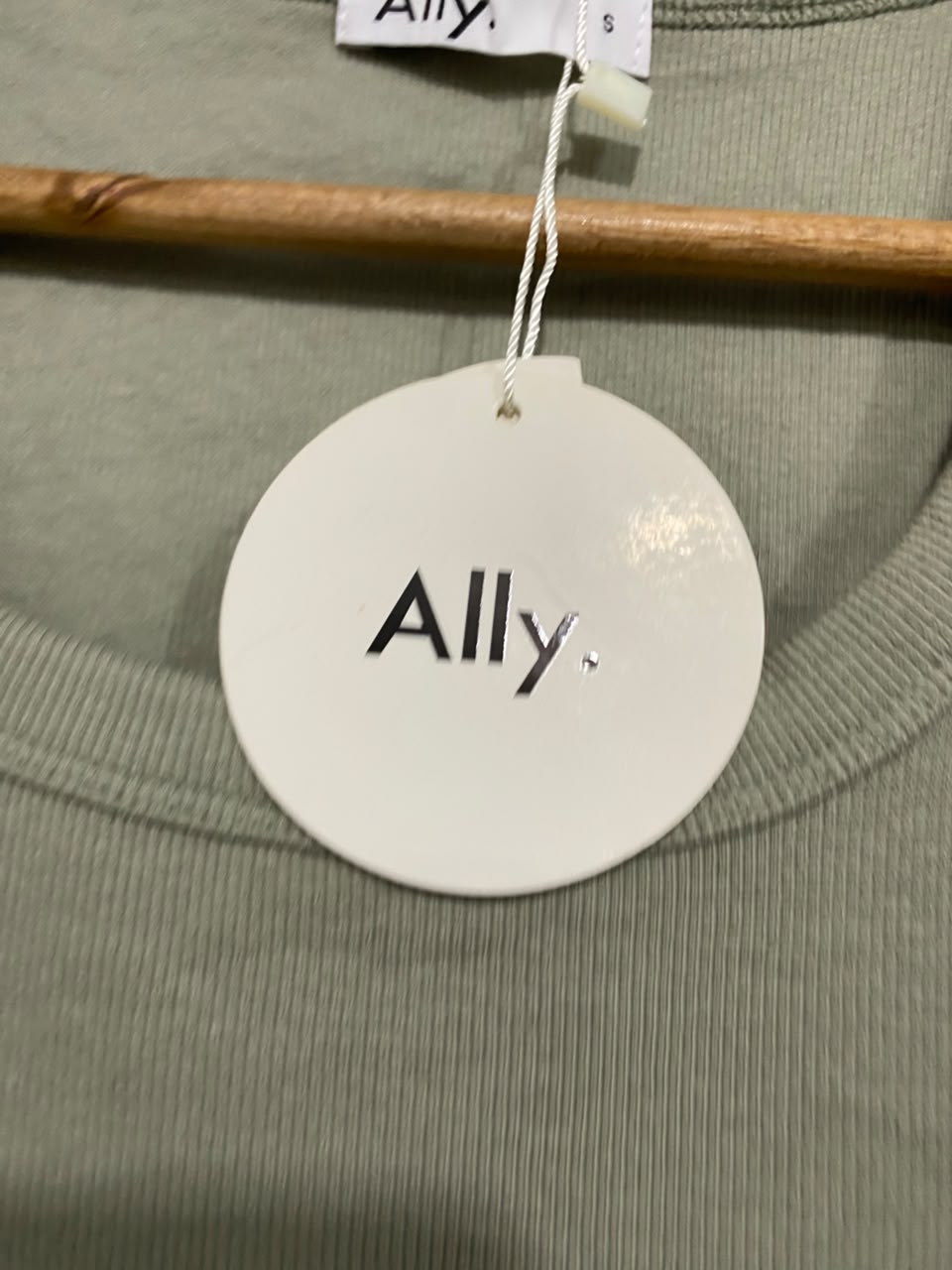 ALLY.  |S | BUST 12 | A71 | SAGE GREEN RIBBED SCOOP-NECK SLEEVELESS MINI DRESS