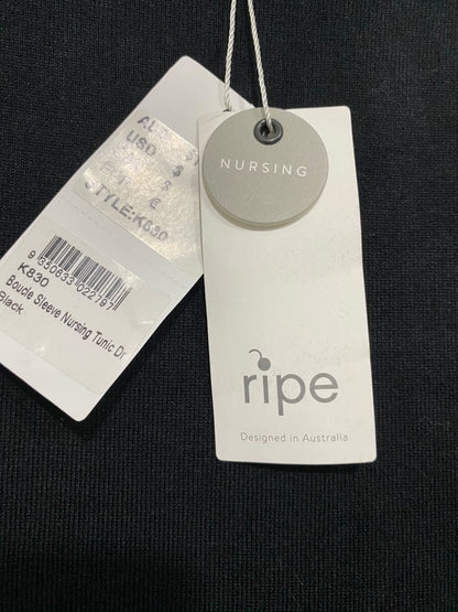 RIPE |L | BUST 16| A71 |  BLACK SHOULDER-ZIP LONG-SLEEVE KNIT DRESS