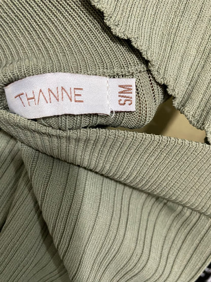 THANNE  |S/M | A70 | SAGE GREEN RIBBED ASYMMETRIC TWO-PIECE SET