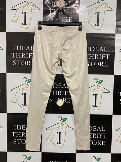 STRADIVARIUS |S | WAIST 26  | A70 |  OFF-WHITE SNAKESKIN TEXTURED HIGH-WAIST LEGGINGS