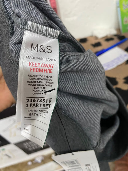 M&S |S |WAIST 26 | A70 |  GREY JERSEY CASUAL TROUSERS
