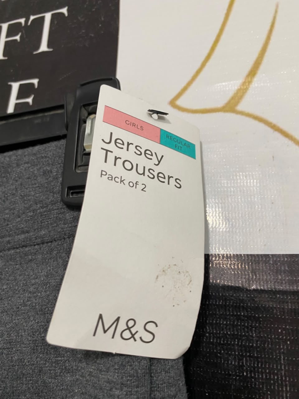 M&S |S |WAIST 26 | A70 |  GREY JERSEY CASUAL TROUSERS