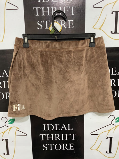FILA  |L | WAIST 30 | A70 |  URBAN OUTFITTERS BROWN VELVET WRAP MINI SKIRT