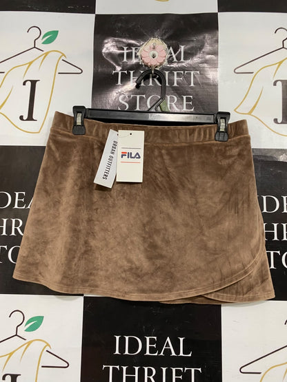 FILA  |L | WAIST 30 | A70 |  URBAN OUTFITTERS BROWN VELVET WRAP MINI SKIRT