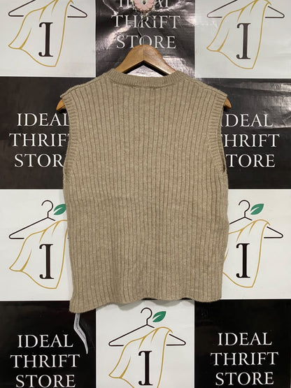 PRINCESS POLLY |M/L | BUST 18 | A70 |  OATMEAL RIBBED KNIT SWEATER VEST