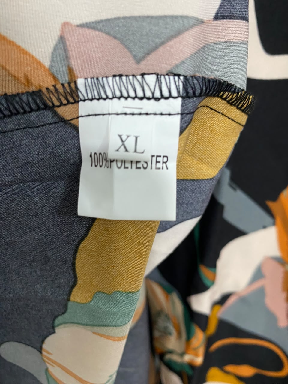 |XL |  WAIST 30 | A70 | BOLD FLORAL PRINT BLACK & MUSTARD MAXI SKIRT
