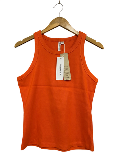 FOREVER NEW  |M | BUST 16 | A71 | VIBRANT ORANGE RIBBED SLEEVELESS TANK TOP