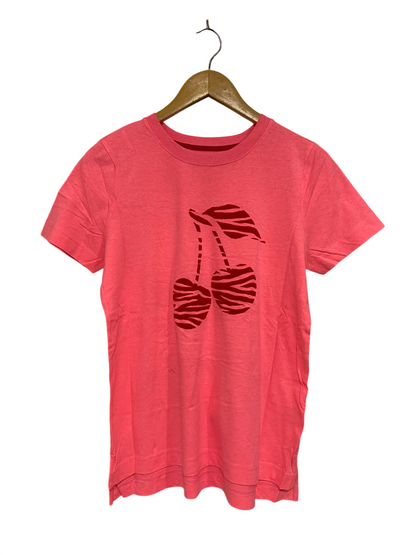 NEXT  |M | BUST 19 | A71 |   PINK CHERRY PRINT CREWNECK SHORT-SLEEVE T-SHIRT