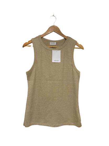 SUSSAN |M | BUST 17 | A71 |  GOLD SHIMMER RIBBED CREWNECK SLEEVELESS TOP