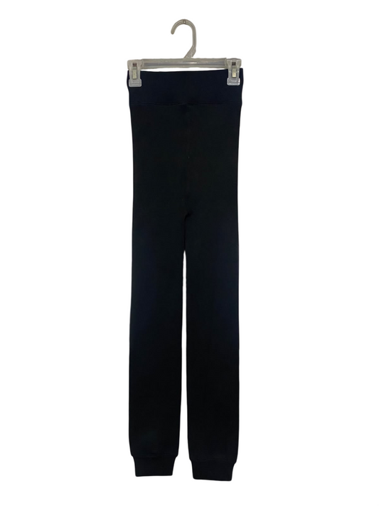 |XS | WAIST 20 | A71 | BLACK FLEECE-LINED HIGH-WAISTED LOUNGE LEGGINGS