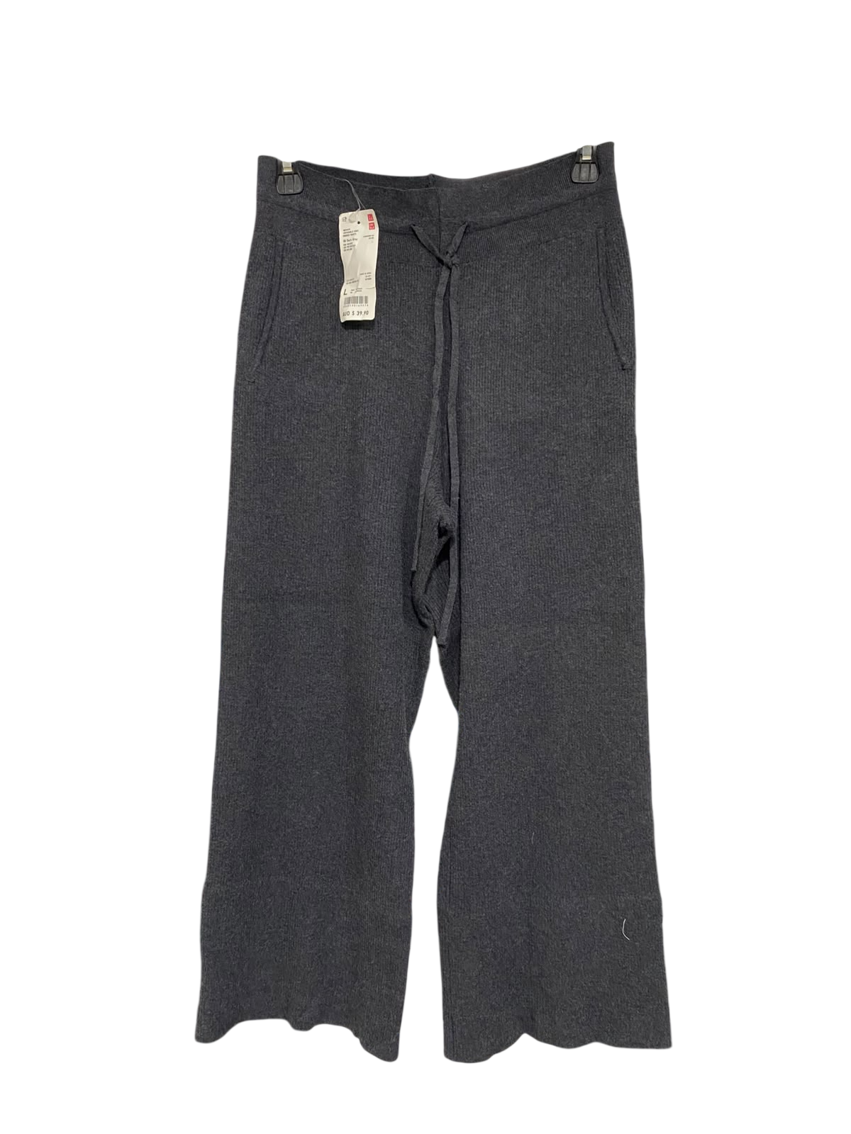 UNIQLO  |L | WAIST 26 | A72 | CHARCOAL GREY WASHABLE KNIT RIBBED PANTS