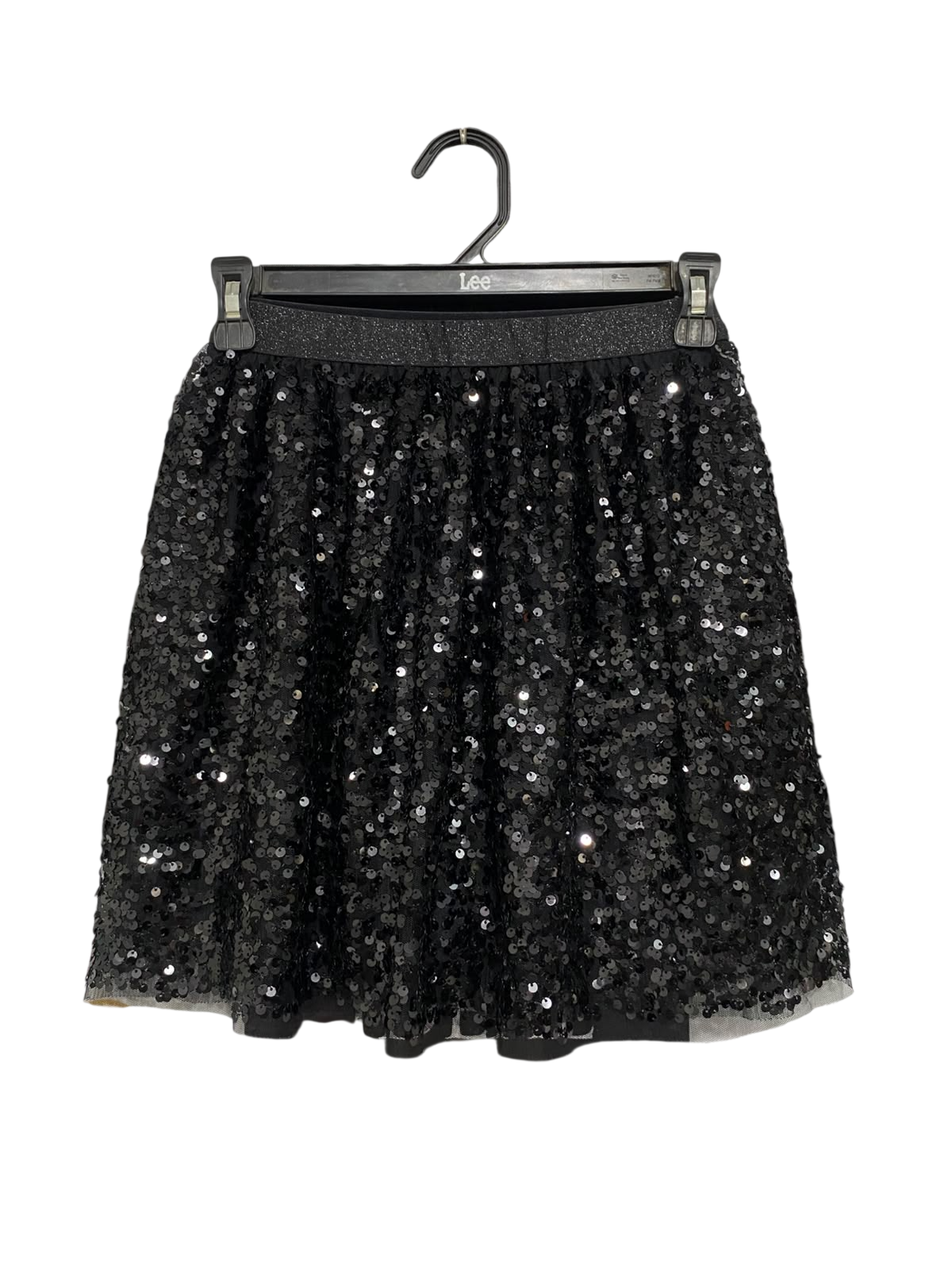 K-ID  | XS|  WAIST 24 | A72 | BLACK SEQUIN MINI SKIRT