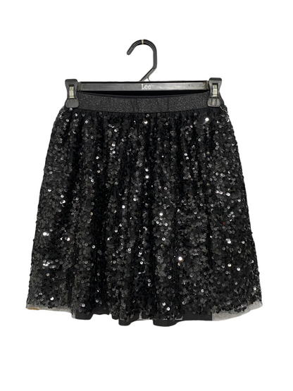 K-ID  | XS|  WAIST 24 | A72 | BLACK SEQUIN MINI SKIRT