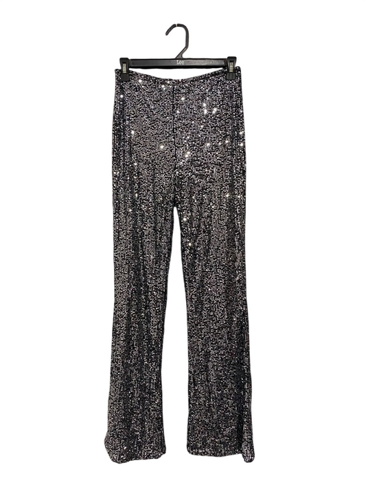 DAZIE |S |  WAIST 26 | A72 |  SILVER AND BLACK SEQUIN PARTY TROUSERS
