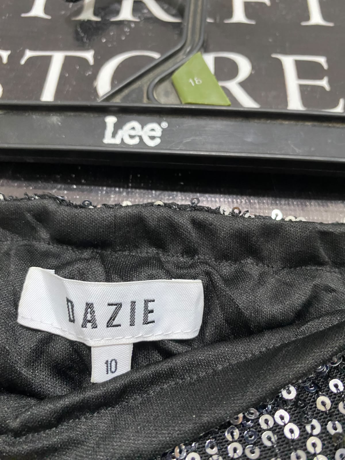 DAZIE |S |  WAIST 26 | A72 |  SILVER AND BLACK SEQUIN PARTY TROUSERS