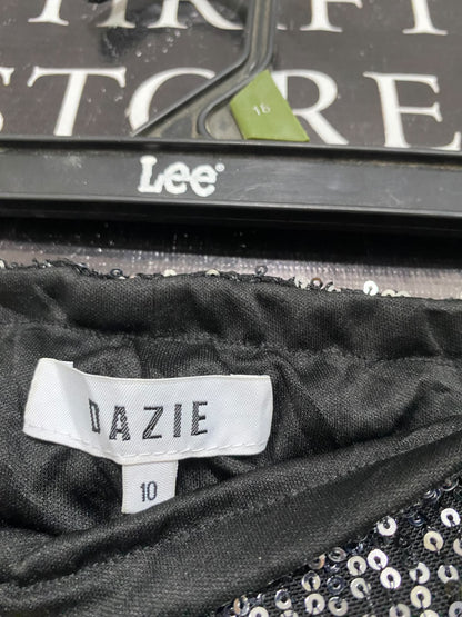 DAZIE |S |  WAIST 26 | A72 |  SILVER AND BLACK SEQUIN PARTY TROUSERS