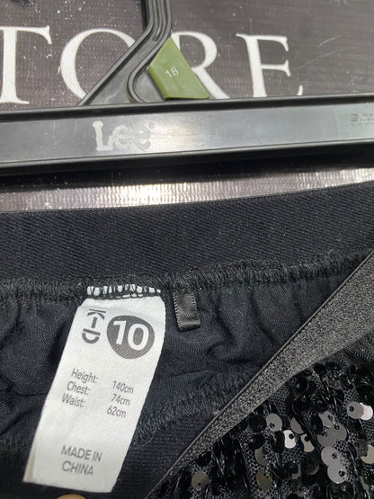 K-ID  | XS|  WAIST 24 | A72 | BLACK SEQUIN MINI SKIRT