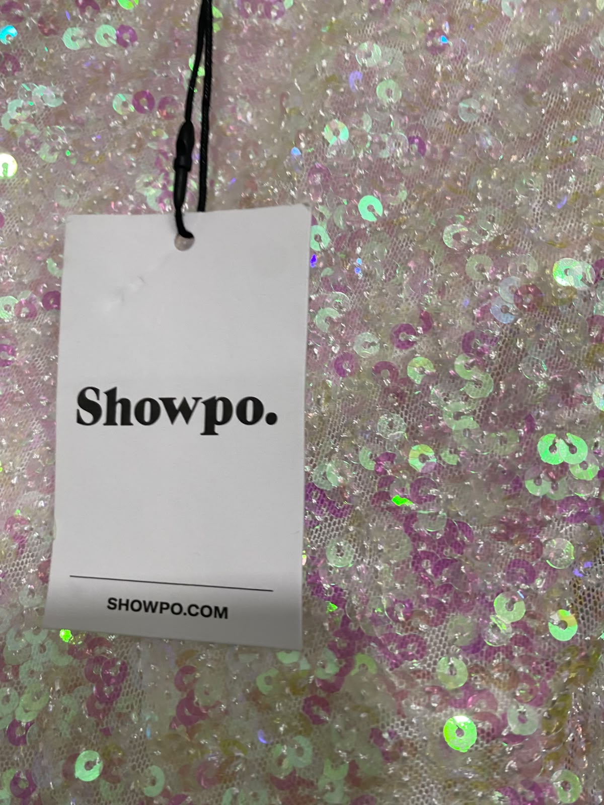 SHOWPO  |S | BUST 16| A72 | IRIDESCENT PINK SEQUIN ONE-SHOULDER MINI DRESS