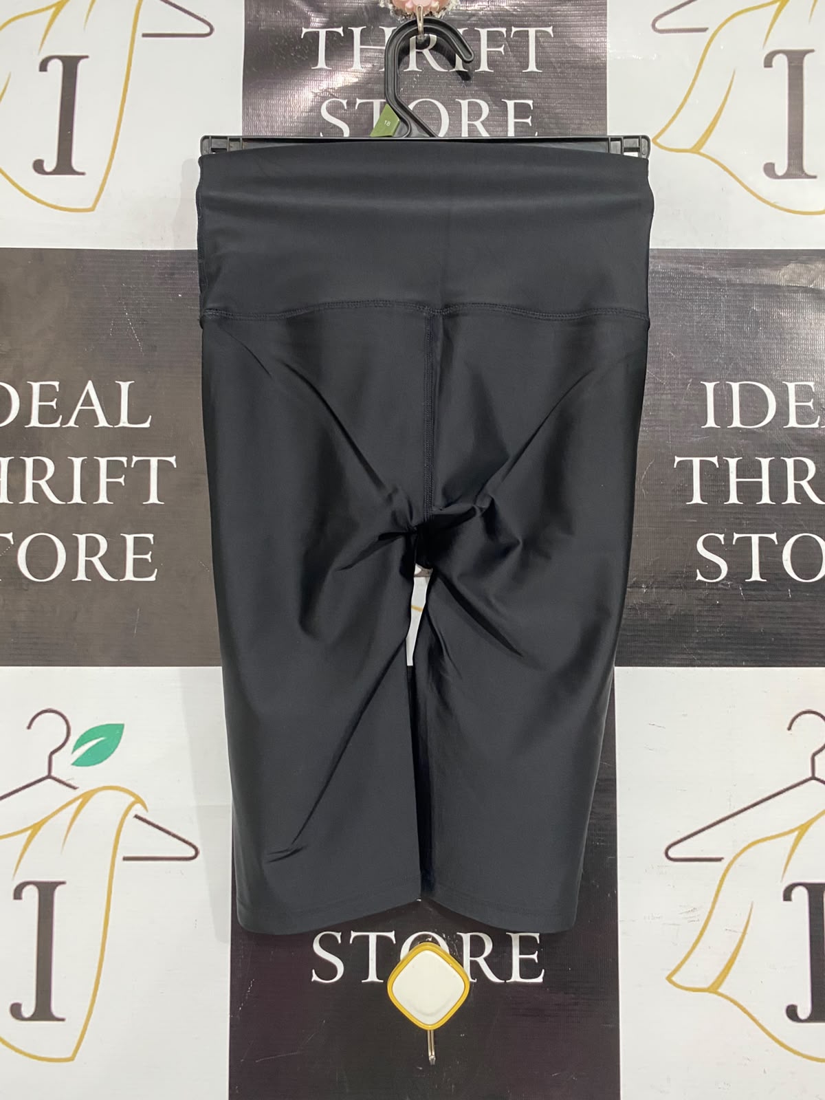 P.E NATION  |S |  WAIST 22 | A72 | BLACK HIGH-WAISTED ACTIVE BIKER SHORTS