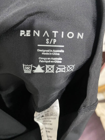 P.E NATION  |S |  WAIST 22 | A72 | BLACK HIGH-WAISTED ACTIVE BIKER SHORTS