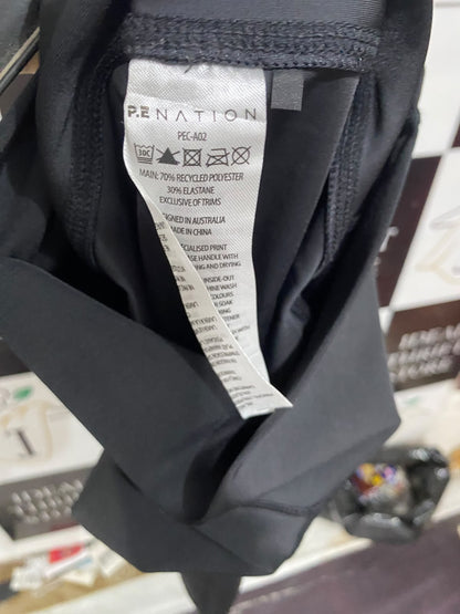 P.E NATION  |S |  WAIST 22 | A72 | BLACK HIGH-WAISTED ACTIVE BIKER SHORTS
