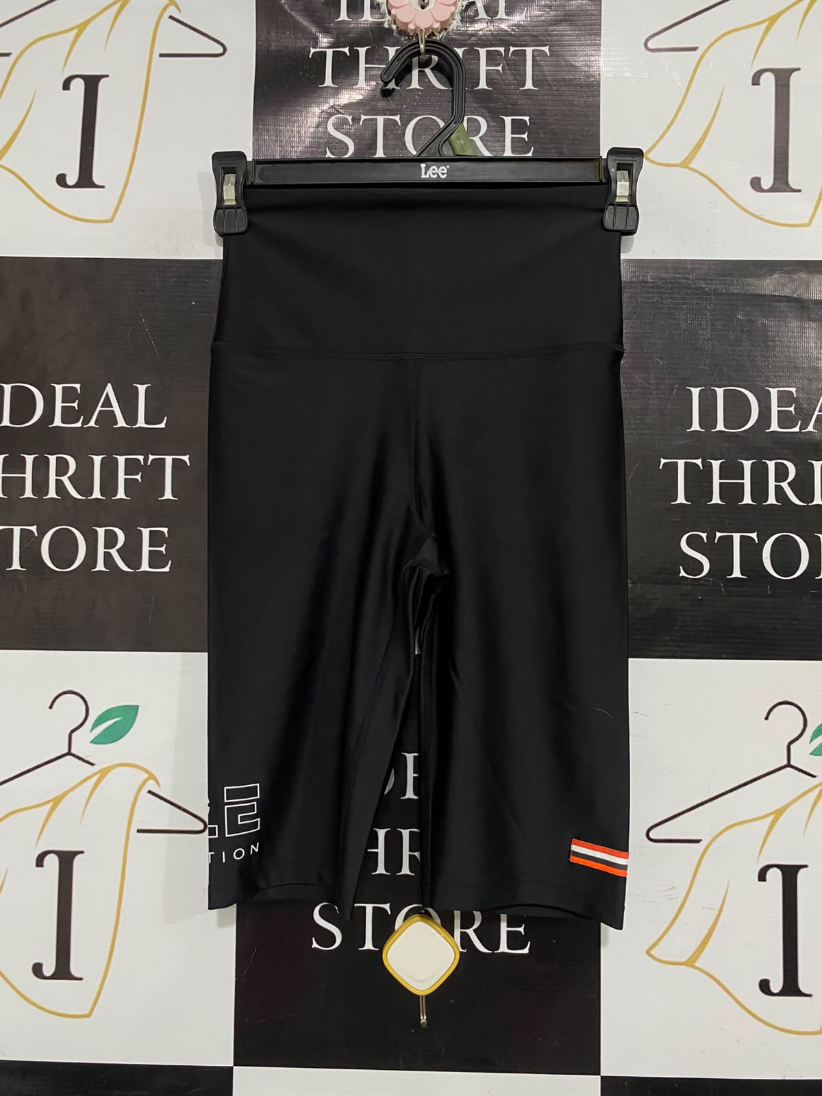 P.E NATION  |S |  WAIST 22 | A72 | BLACK HIGH-WAISTED ACTIVE BIKER SHORTS