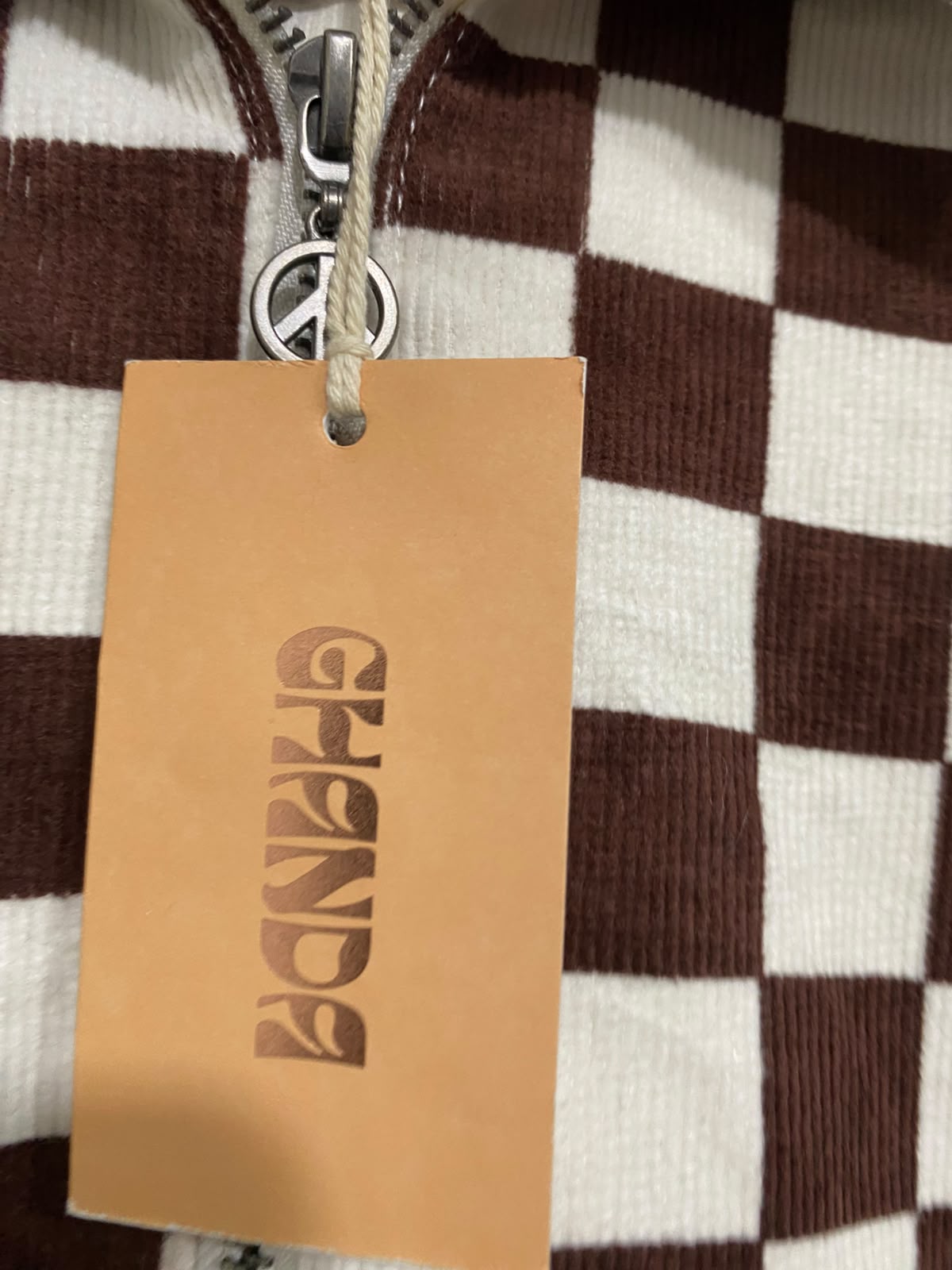 GHANDA | M | A72 |  BROWN AND WHITE CHECKERED MATCHING JACKET AND PANTS SET