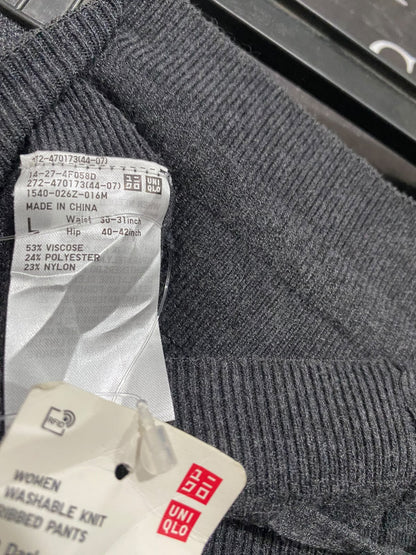 UNIQLO  |L | WAIST 26 | A72 | CHARCOAL GREY WASHABLE KNIT RIBBED PANTS