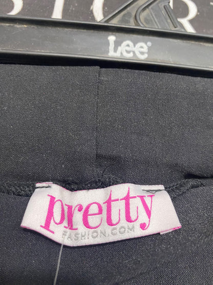 PRETTY FASHION  |M | WAIST M |A72|  BLACK SLIM TROUSERS