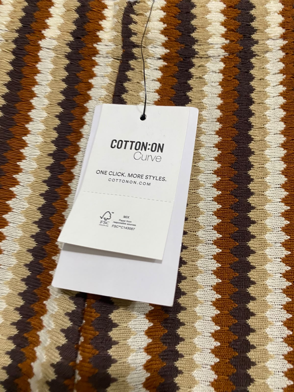 COTTON ON |XL | WAIST 36  |A72|   BROWN PATTERNED KNIT WIDE-LEG PANTS