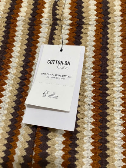 COTTON ON |XL | WAIST 36  |A72|   BROWN PATTERNED KNIT WIDE-LEG PANTS