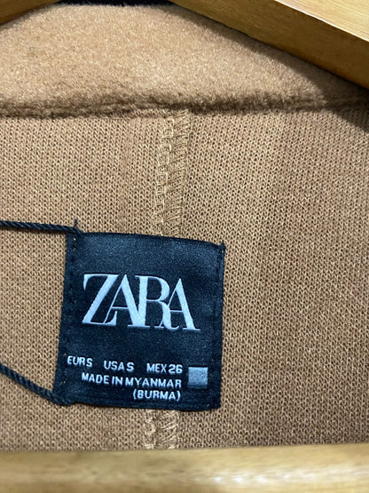 ZARA  |S | BUST 19 |A72|  CAMEL LONG LAPEL WINTER OVERCOAT DRESS