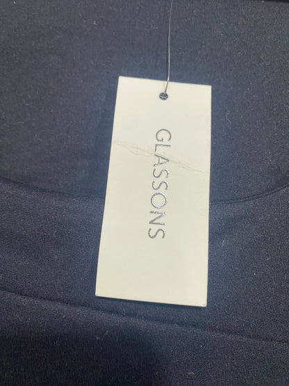 GLASSONS |M | BUST 16 | A71 |  BLACK SCOOP-NECK SHORT-SLEEVE CROP TOP