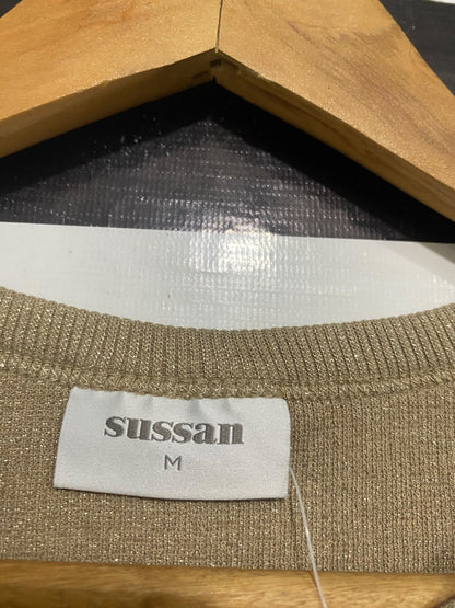 SUSSAN |M | BUST 17 | A71 |  GOLD SHIMMER RIBBED CREWNECK SLEEVELESS TOP