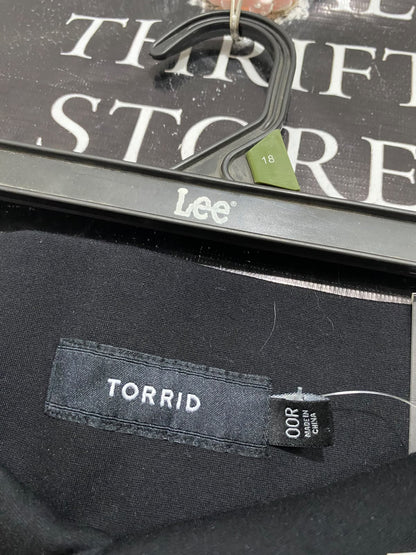 TORRID  |L | WAIST 32 | A71 | BLACK HIGH-WAISTED FLARE TROUSERS