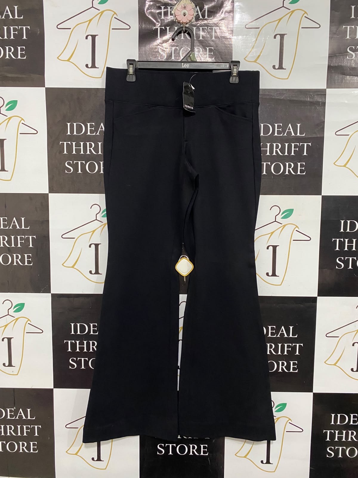 TORRID  |L | WAIST 32 | A71 | BLACK HIGH-WAISTED FLARE TROUSERS