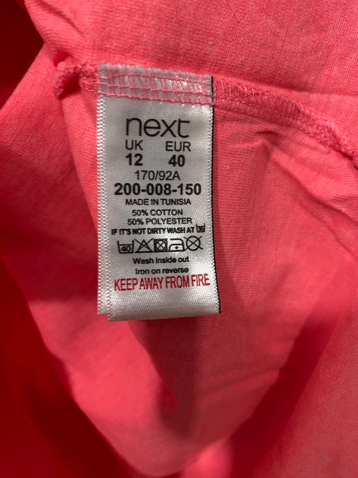 NEXT  |M | BUST 19 | A71 |   PINK CHERRY PRINT CREWNECK SHORT-SLEEVE T-SHIRT