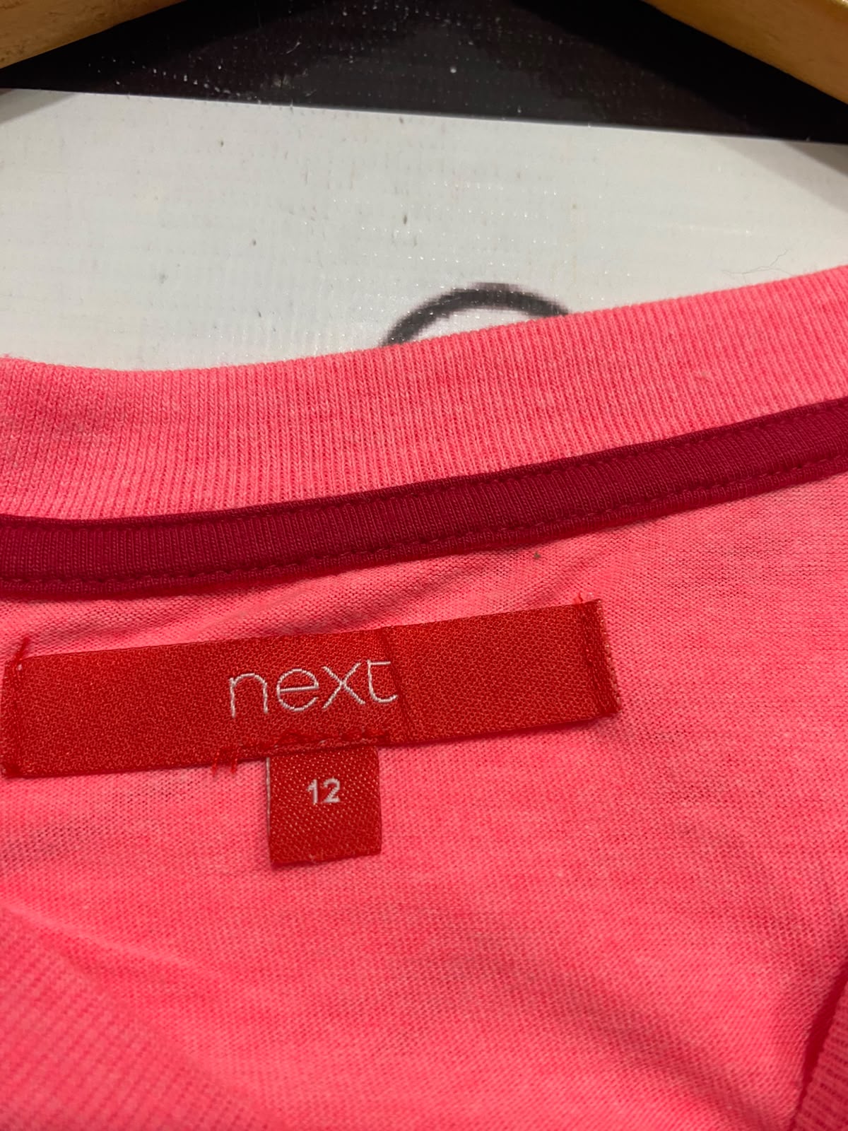 NEXT  |M | BUST 19 | A71 |   PINK CHERRY PRINT CREWNECK SHORT-SLEEVE T-SHIRT