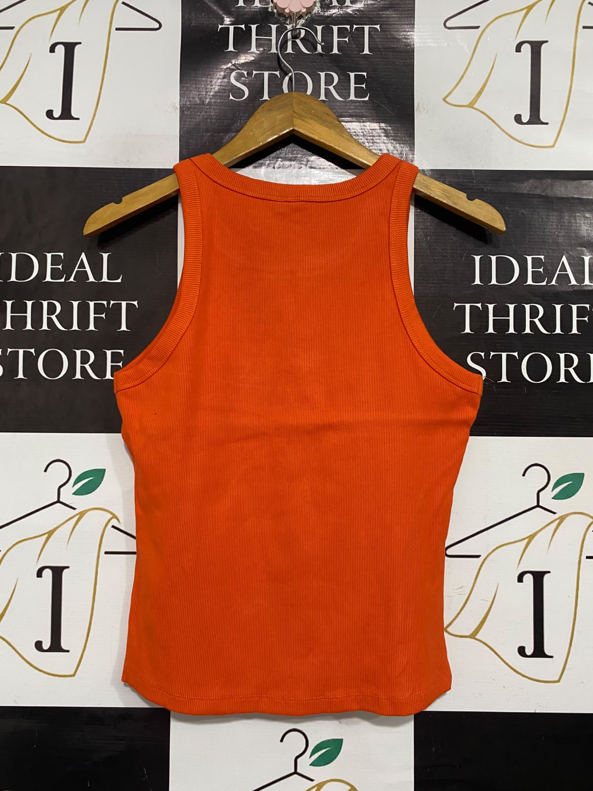 FOREVER NEW  |M | BUST 16 | A71 | VIBRANT ORANGE RIBBED SLEEVELESS TANK TOP