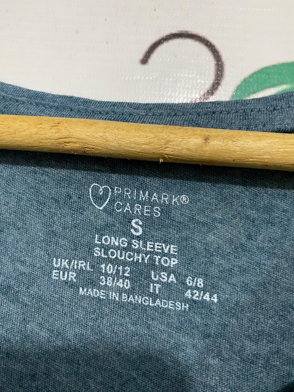 PRIMARK |S | BUST 18  | A73 |  BLUE MELANGE LONG-SLEEVE SLOUCHY TOP