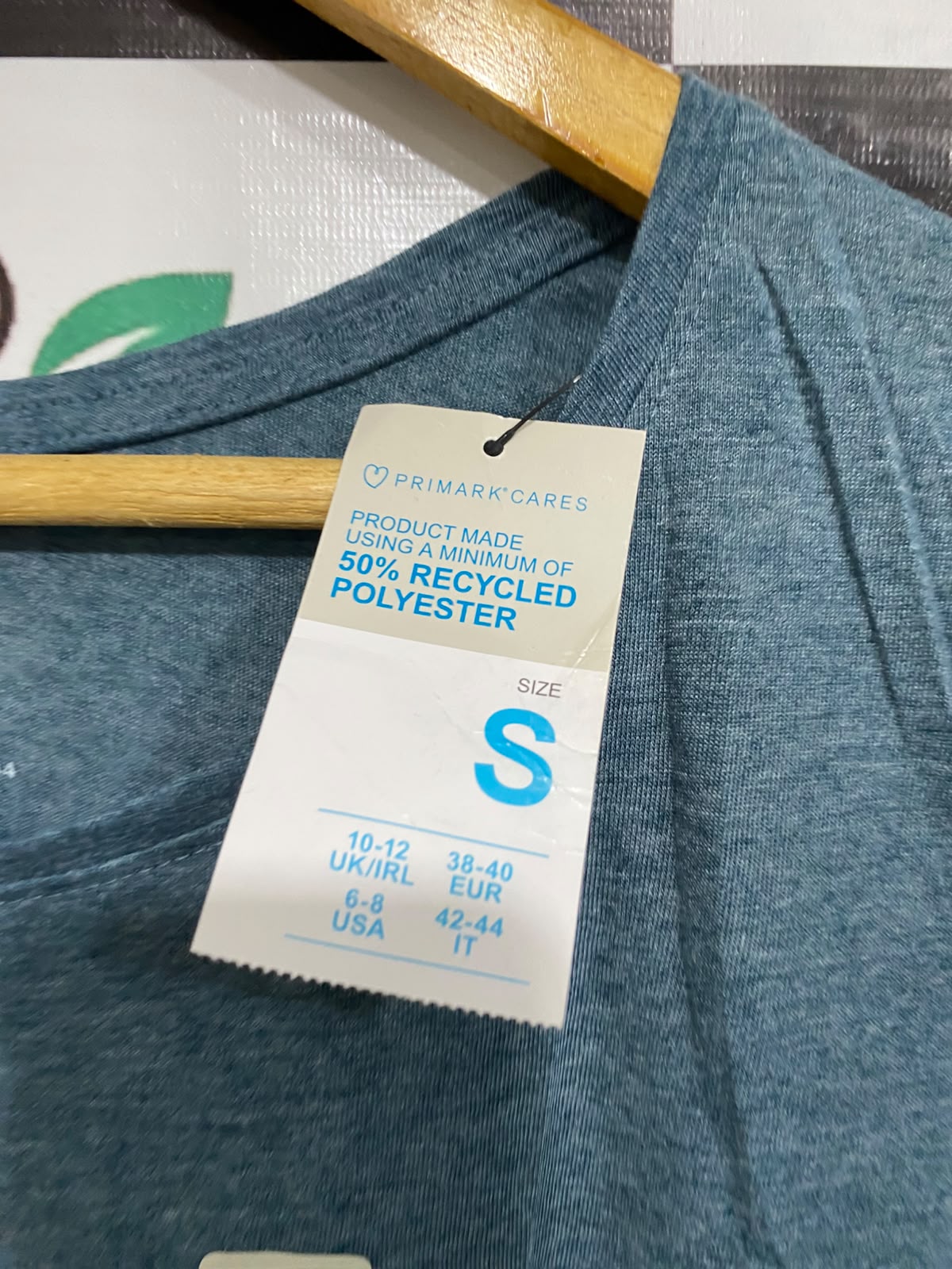 PRIMARK |S | BUST 18  | A73 |  BLUE MELANGE LONG-SLEEVE SLOUCHY TOP