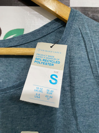 PRIMARK |S | BUST 18  | A73 |  BLUE MELANGE LONG-SLEEVE SLOUCHY TOP