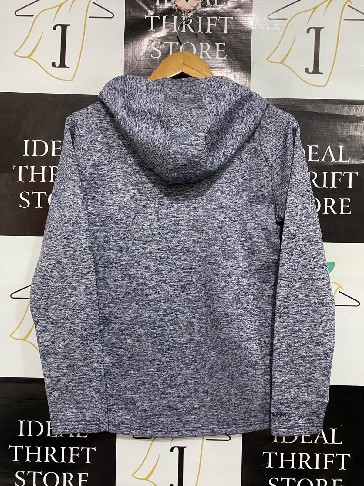 UNDER ARMOUR |S | BUST 20 | A73 |  HEATHER GREY & NEON PINK COLDGEAR LOGO HOODIE