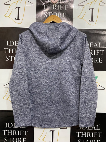 UNDER ARMOUR |S | BUST 20 | A73 |  HEATHER GREY & NEON PINK COLDGEAR LOGO HOODIE